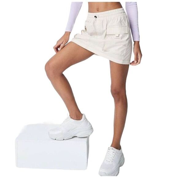NEW Wild Fable Off-White Parachute Cargo Bungee Cord Cotton Mini Skirt XXS - Picture 1 of 6